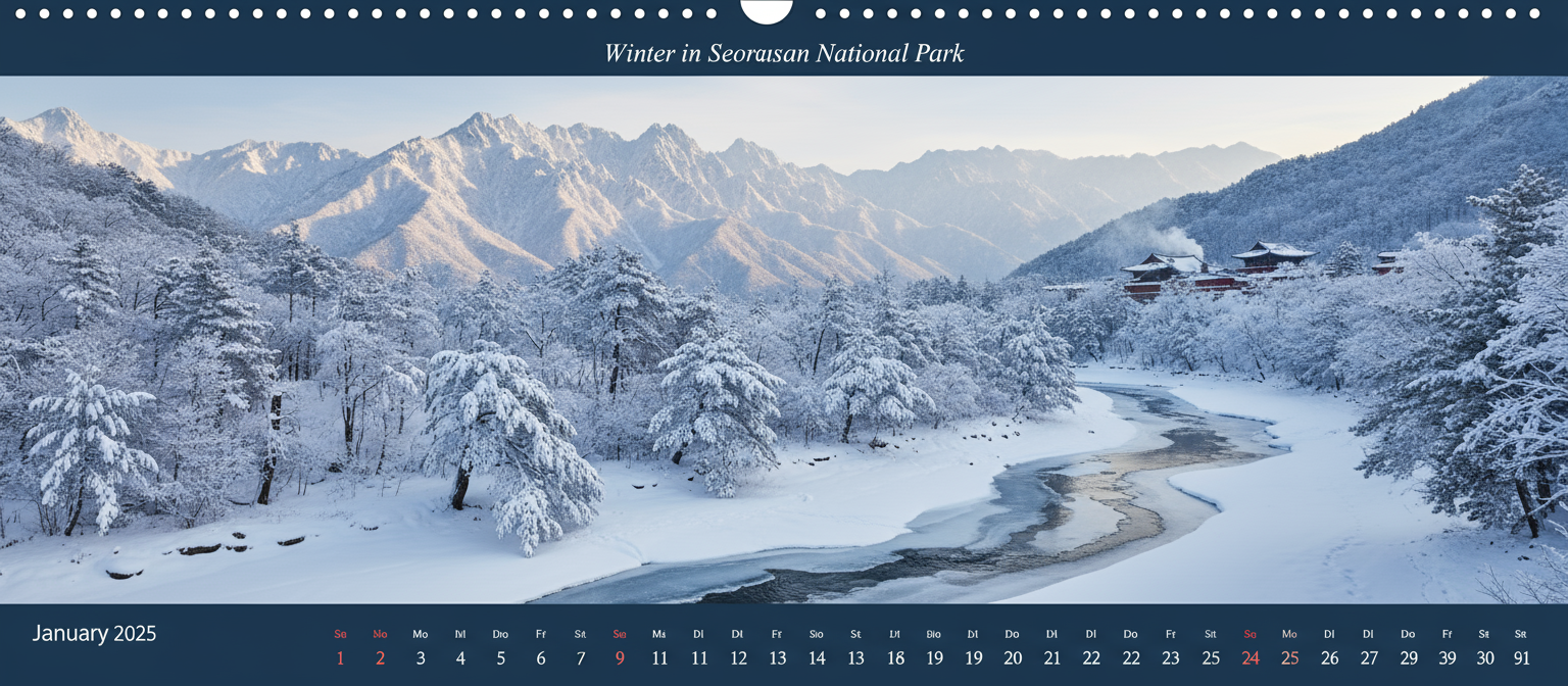 한국의 뚜렷한 사계절의 아름다움을 담은 2025년 달력.