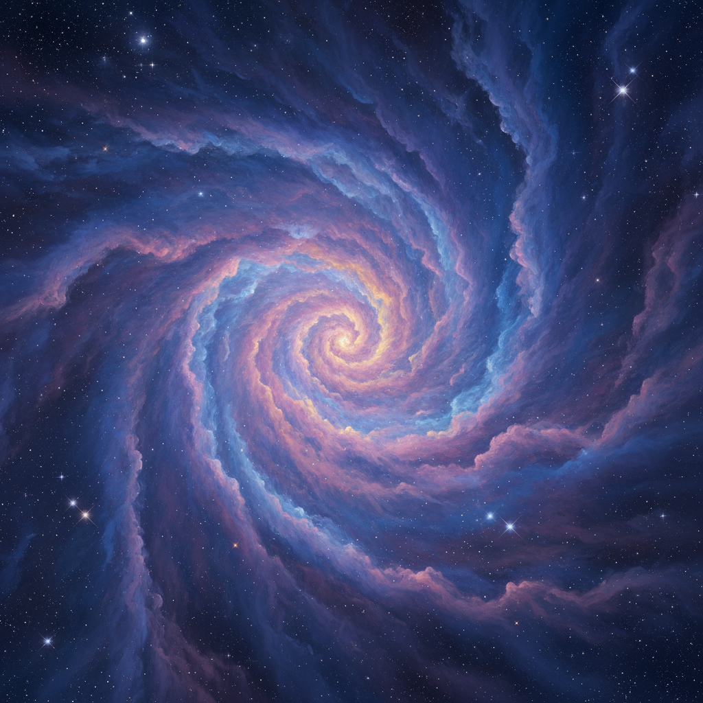 소용돌이치는 가스와 먼지 구름, 생생한 색상의 숨막히는 우주 성운 4K 배경화면.