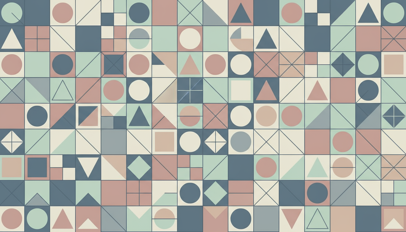 섬세한 색상 팔레트와 깔끔한 기하학적 패턴이 특징인 미니멀리스트 4K 배경화면으로, 현대적이고 차분한 분위기를 연출합니다.