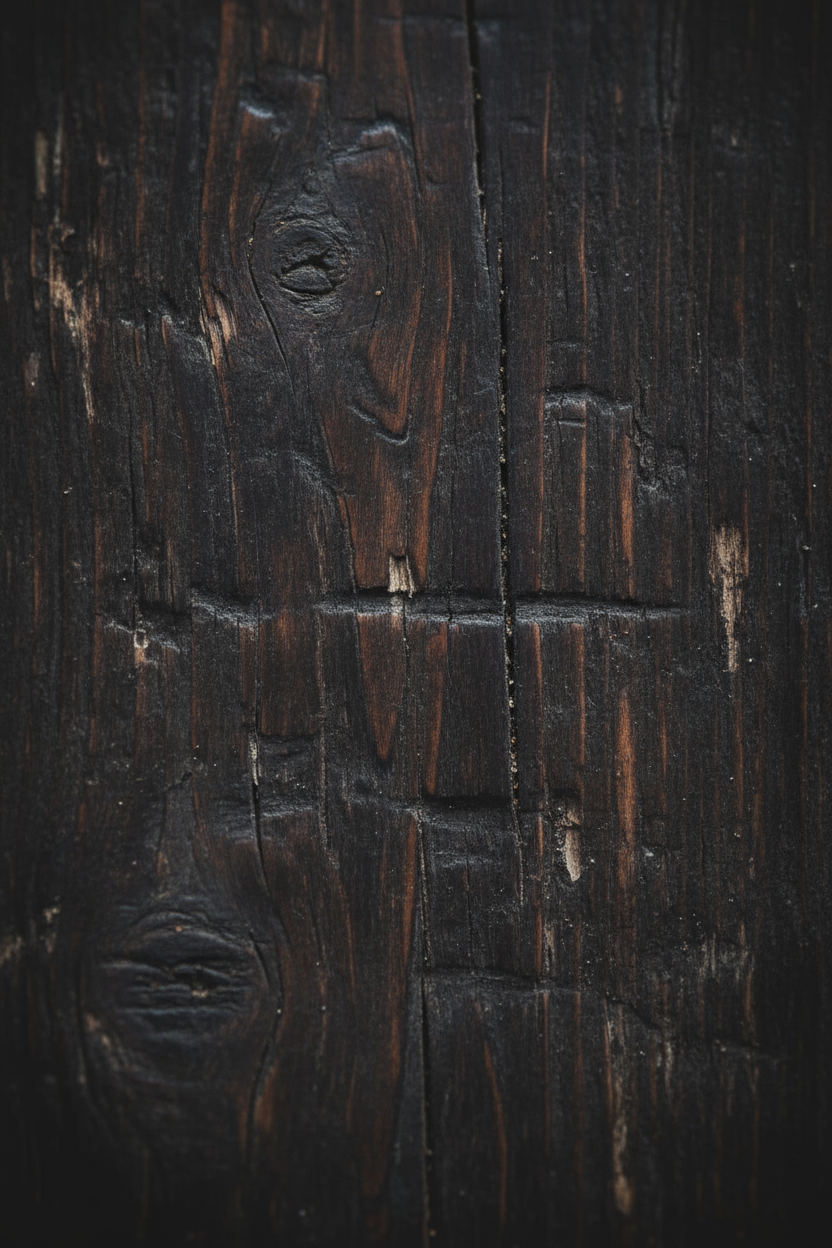 자연적인 결함이 있는 소박한 어두운 나뭇결 배경