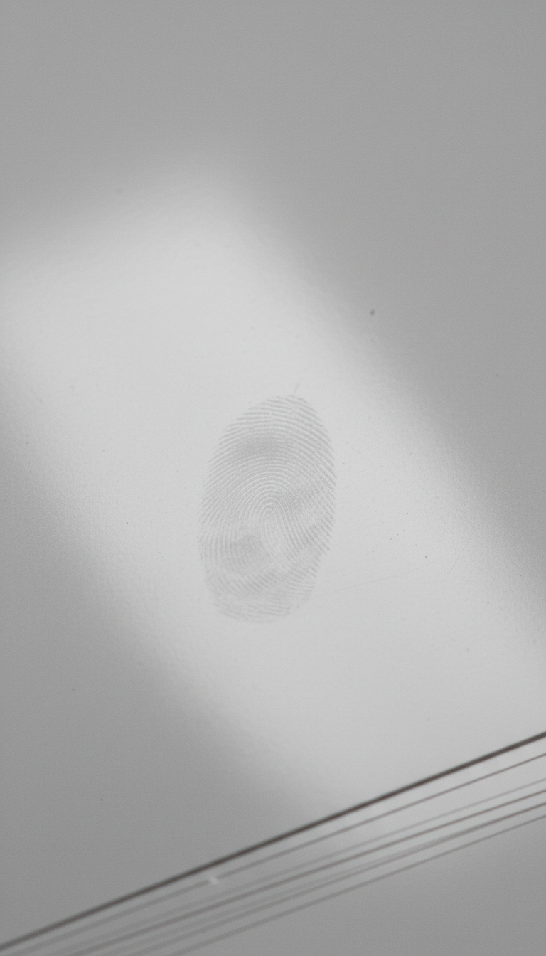 흐릿한 지문 얼룩이 있는 광택 사진 인화지 질감.