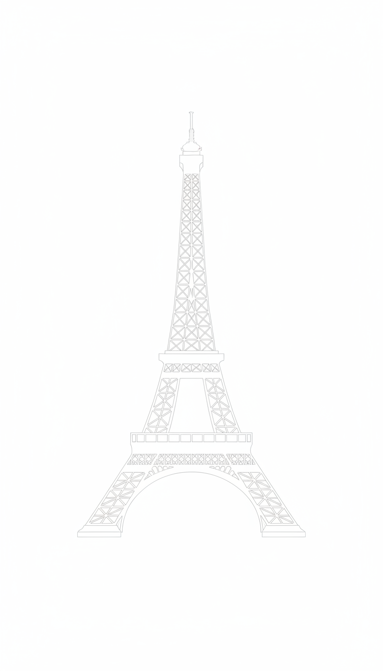 투명한 배경에 정교하게 잘라낸 에펠탑 이미지.