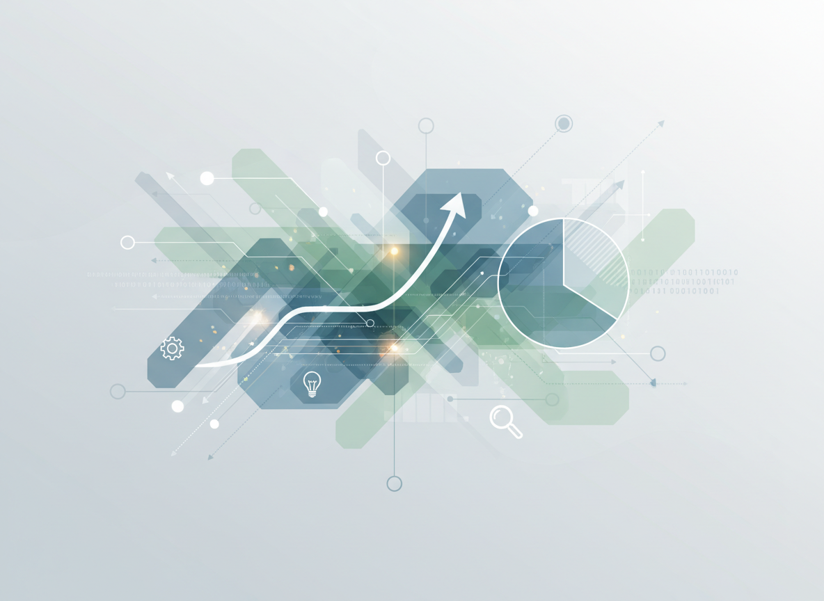 깔끔하고 현대적인 디자인에 미묘한 인포그래픽 요소가 통합된 스타일화된 배경.