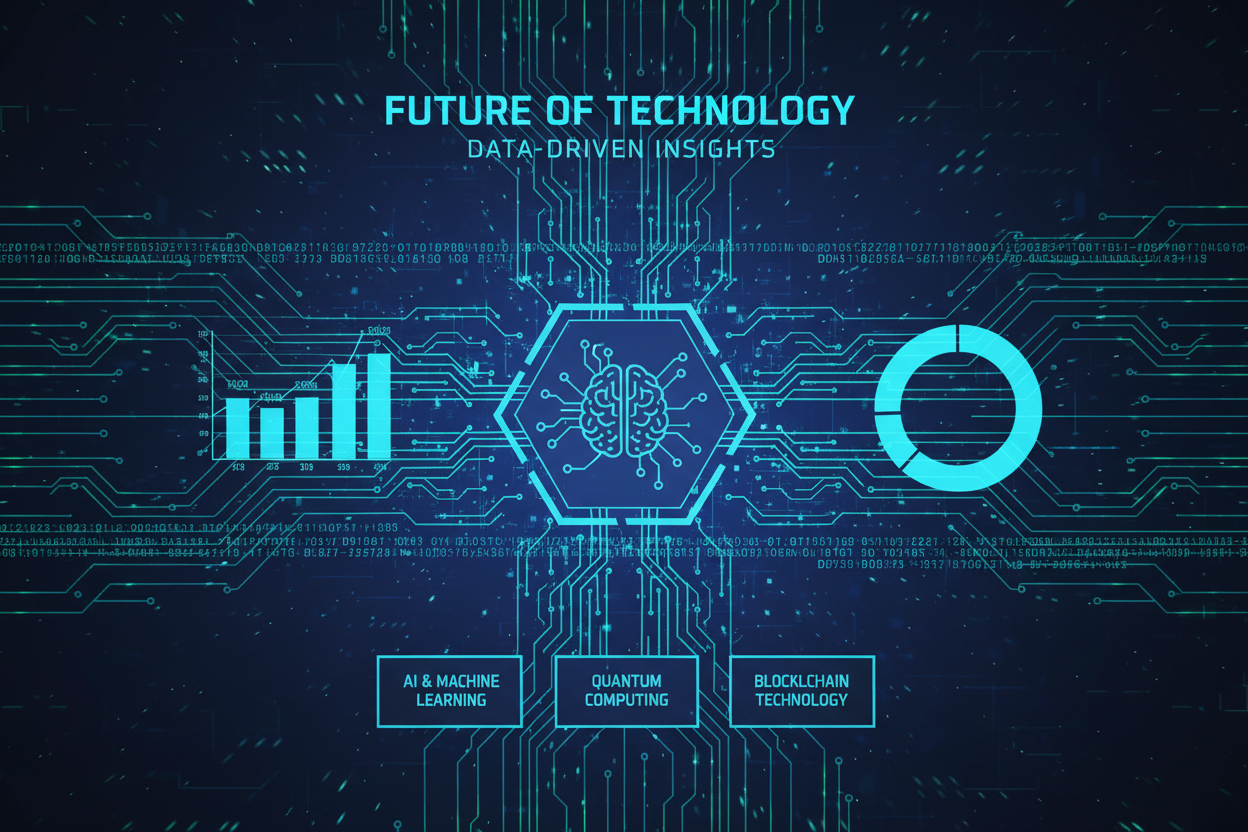회로 기판 패턴과 데이터 시각화가 있는 어두운 모드의 미래형 PPT 템플릿.