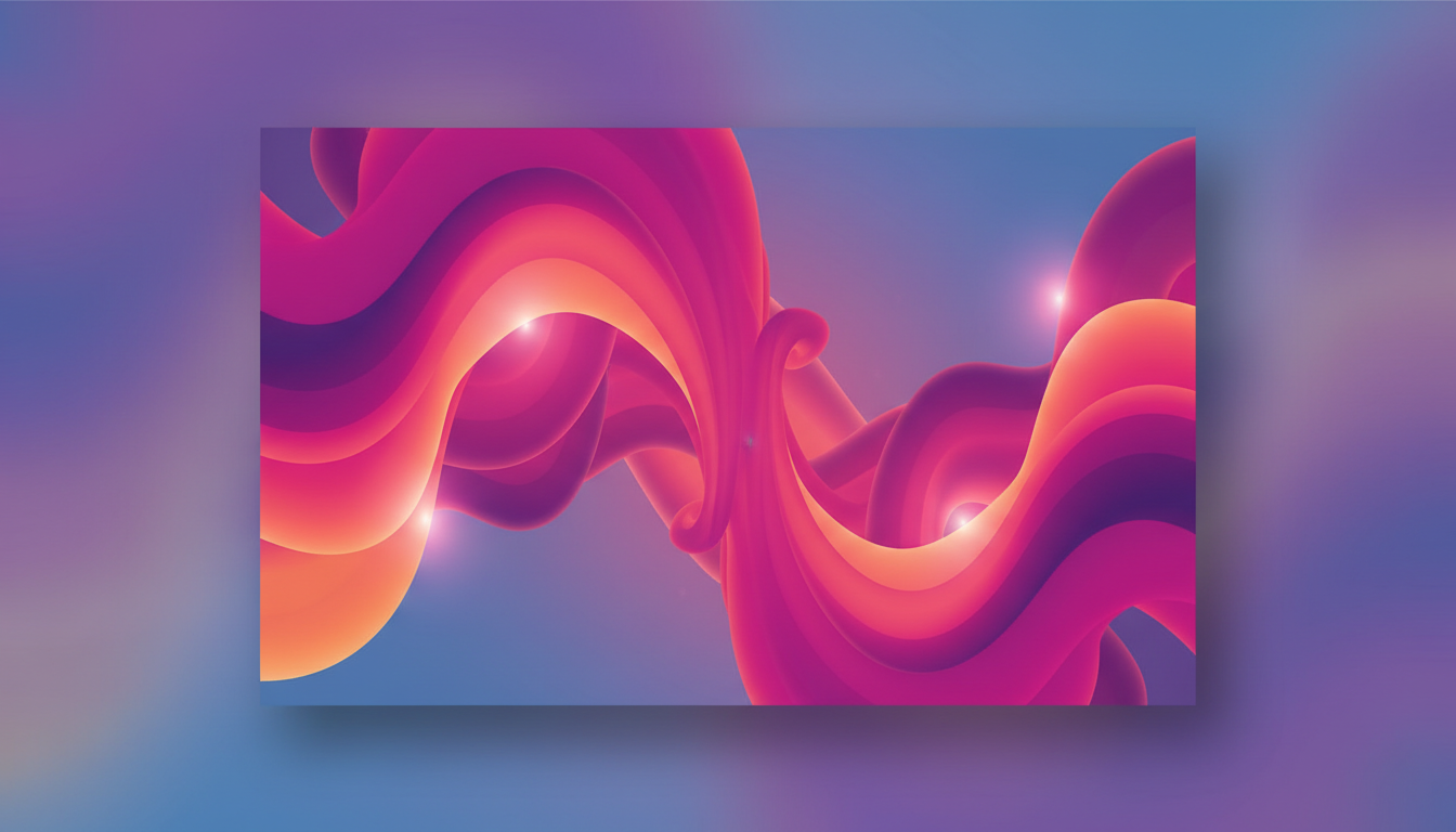 생생한 마젠타, 오렌지, 보라색의 유동적인 액체 그라데이션 형태를 특징으로 하는 창의적인 PPT 표지.