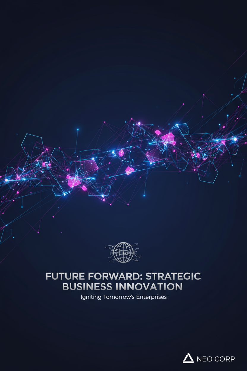 상호 연결된 기하학적 네트워크 패턴이 있는 미래지향적인 PPT 표지.