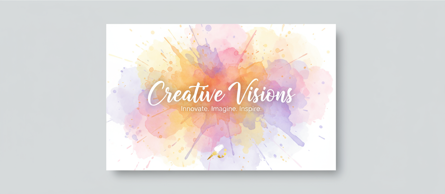 생생한 파스텔 수채화 물감 효과가 있는 창의적인 PPT 표지.