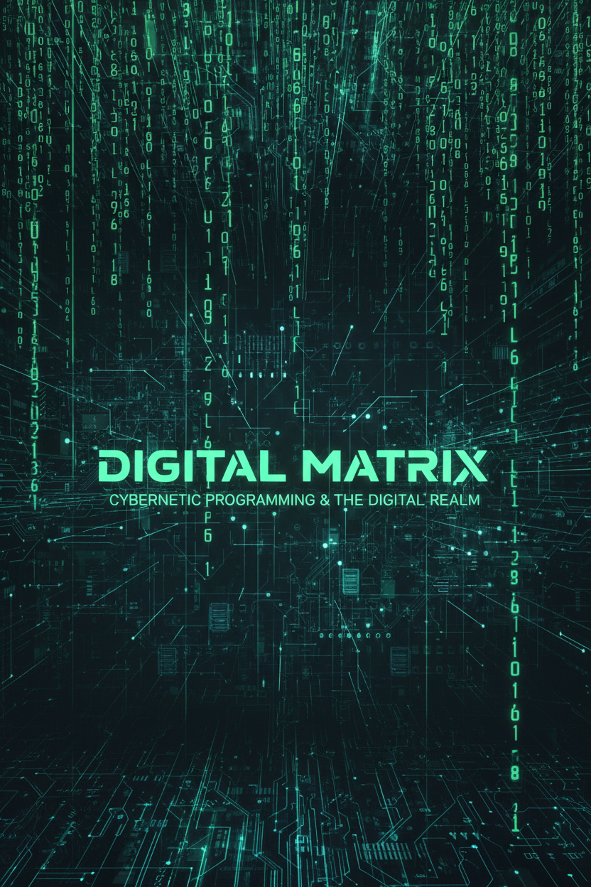 떨어지는 녹색 이진 코드가 있는 디지털 매트릭스 스타일의 PPT 표지.