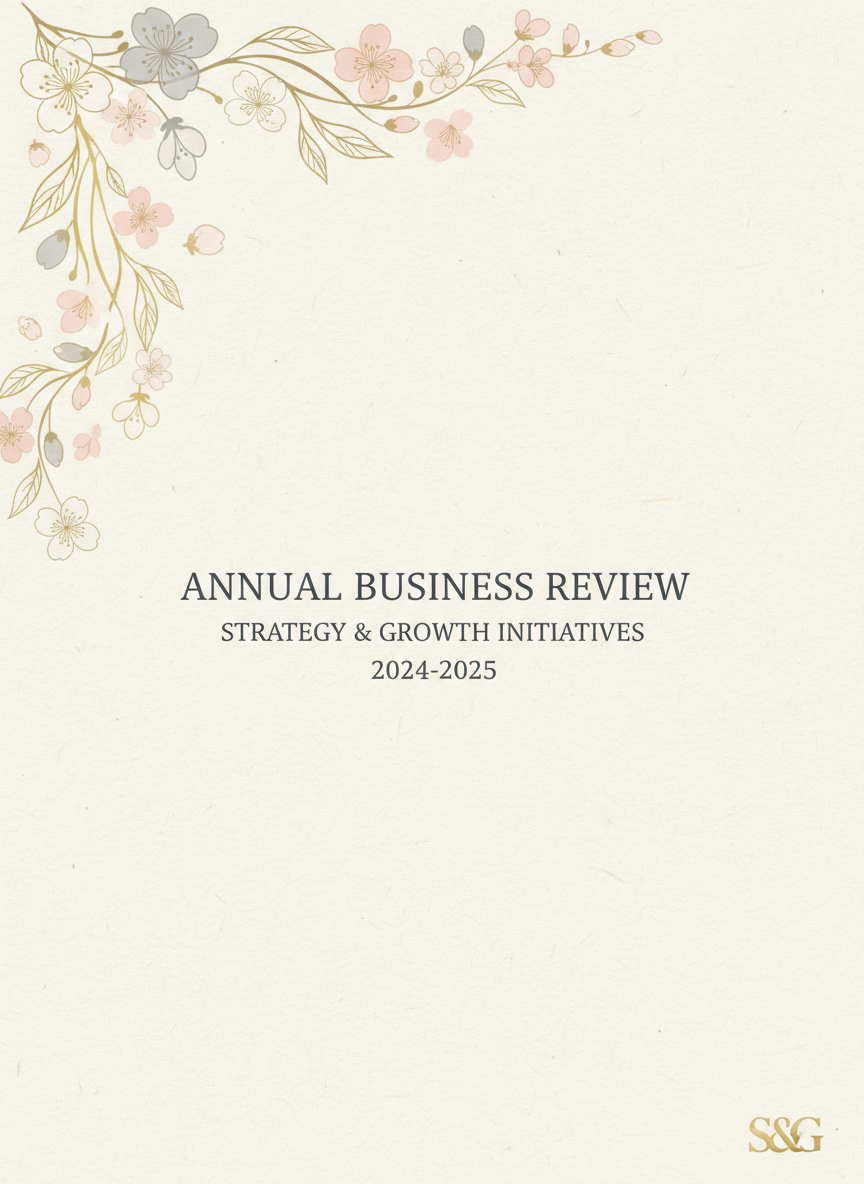 은은하고 스타일리쉬한 꽃무늬가 있는 우아한 PPT 표지.