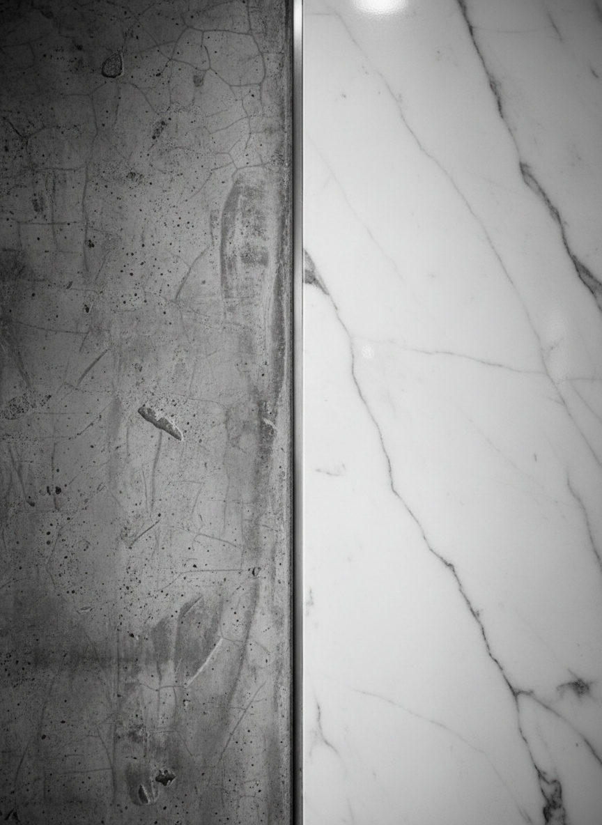 거친 콘크리트와 매끄러운 대리석의 복잡한 질감, 고품질 단색 배경화면.