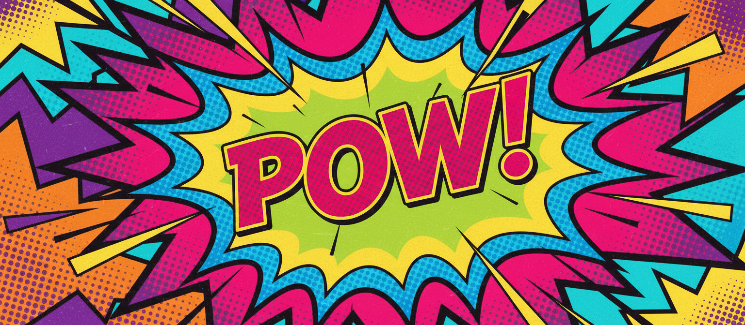 만화책 스타일의 팝아트 구름 말풍선 일러스트.