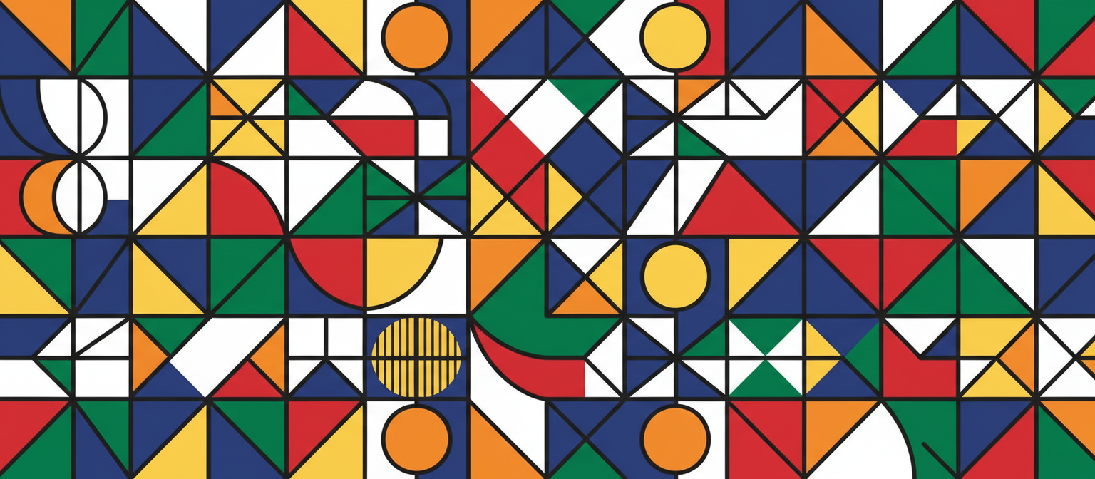 기하학적인 추상 꽃 패턴 일러스트.