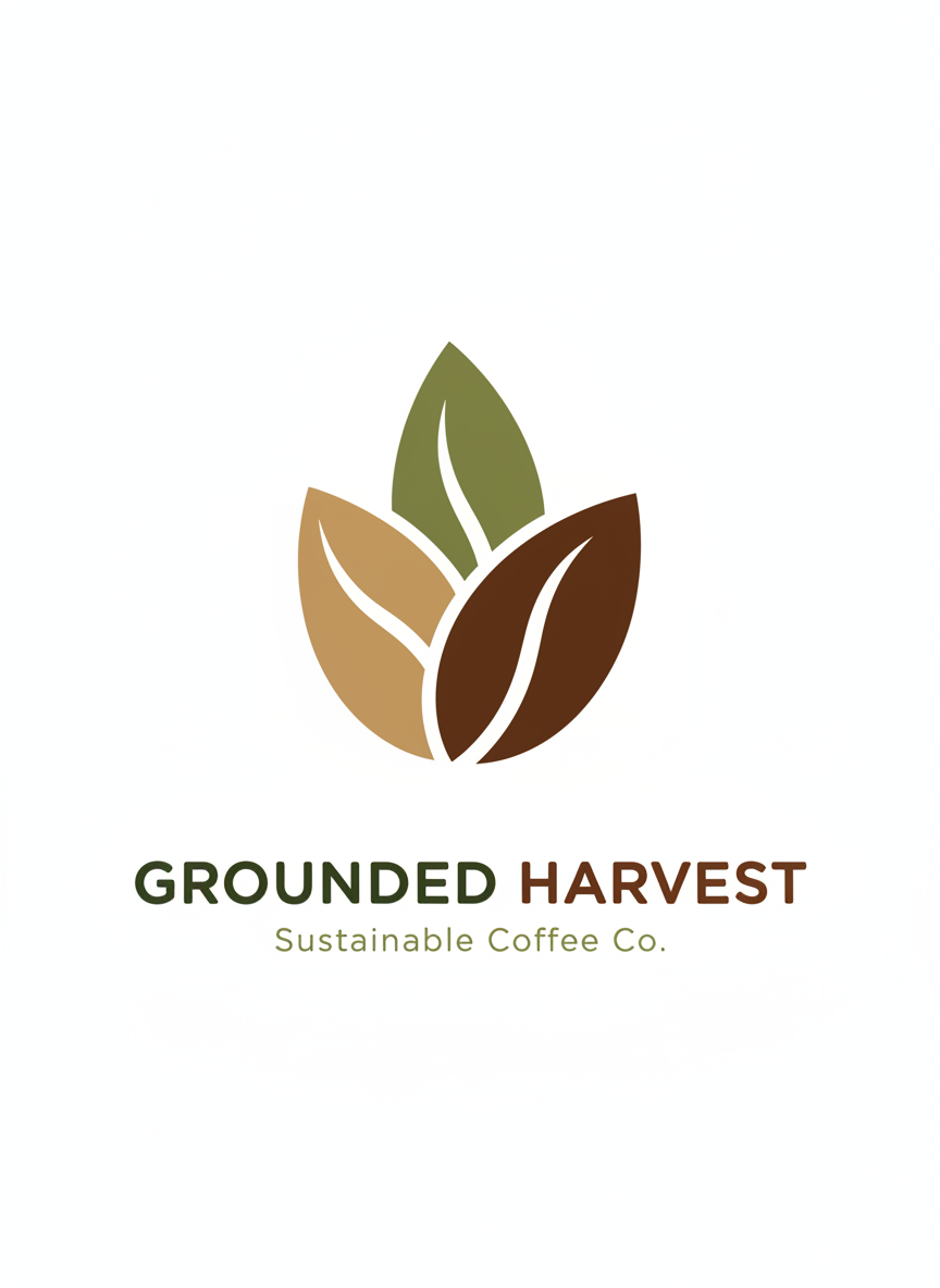 지속 가능한 커피 브랜드를 위한 미니멀리스트 로고.