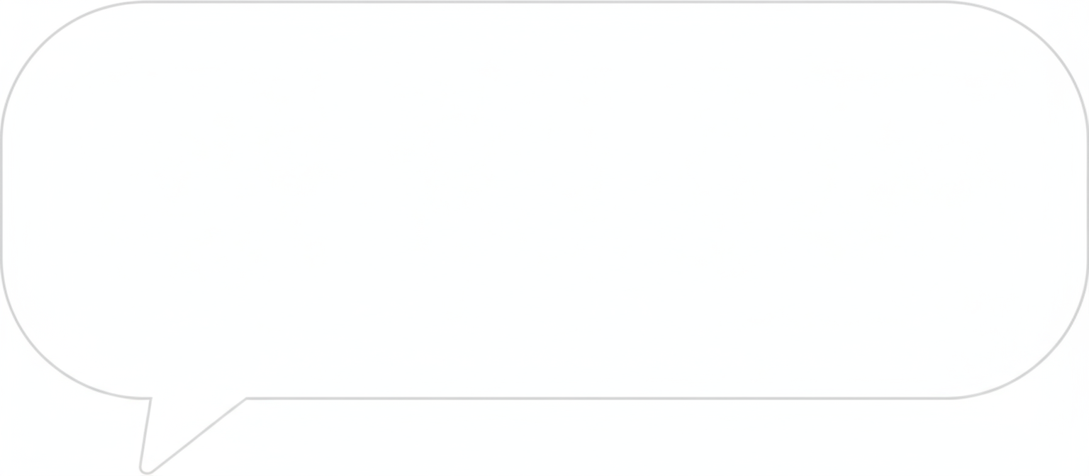 둥근 모서리와 투명한 배경을 가진 깨끗하고 미니멀한 흰색 말풍선, 채팅 UI에 적합합니다.