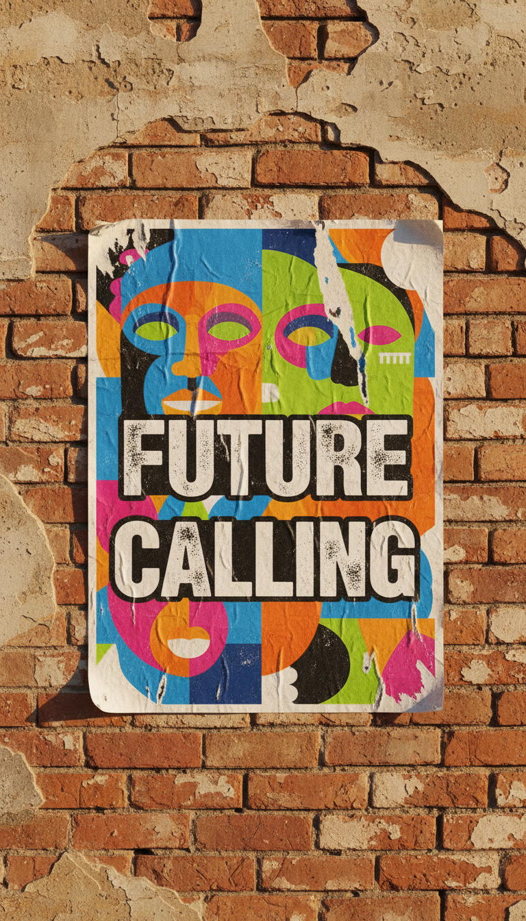 낡은 벽돌 벽에 붙은 거리 포스터 목업.