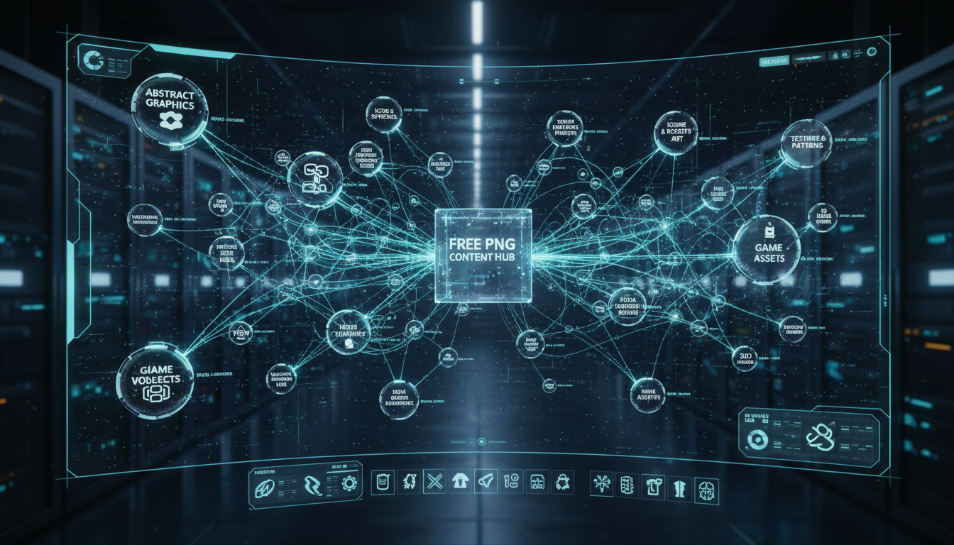 상호 연결된 투명한 3D 노드와 선을 통해 복잡한 정보가 표시되는 미래형 데이터 시각화.