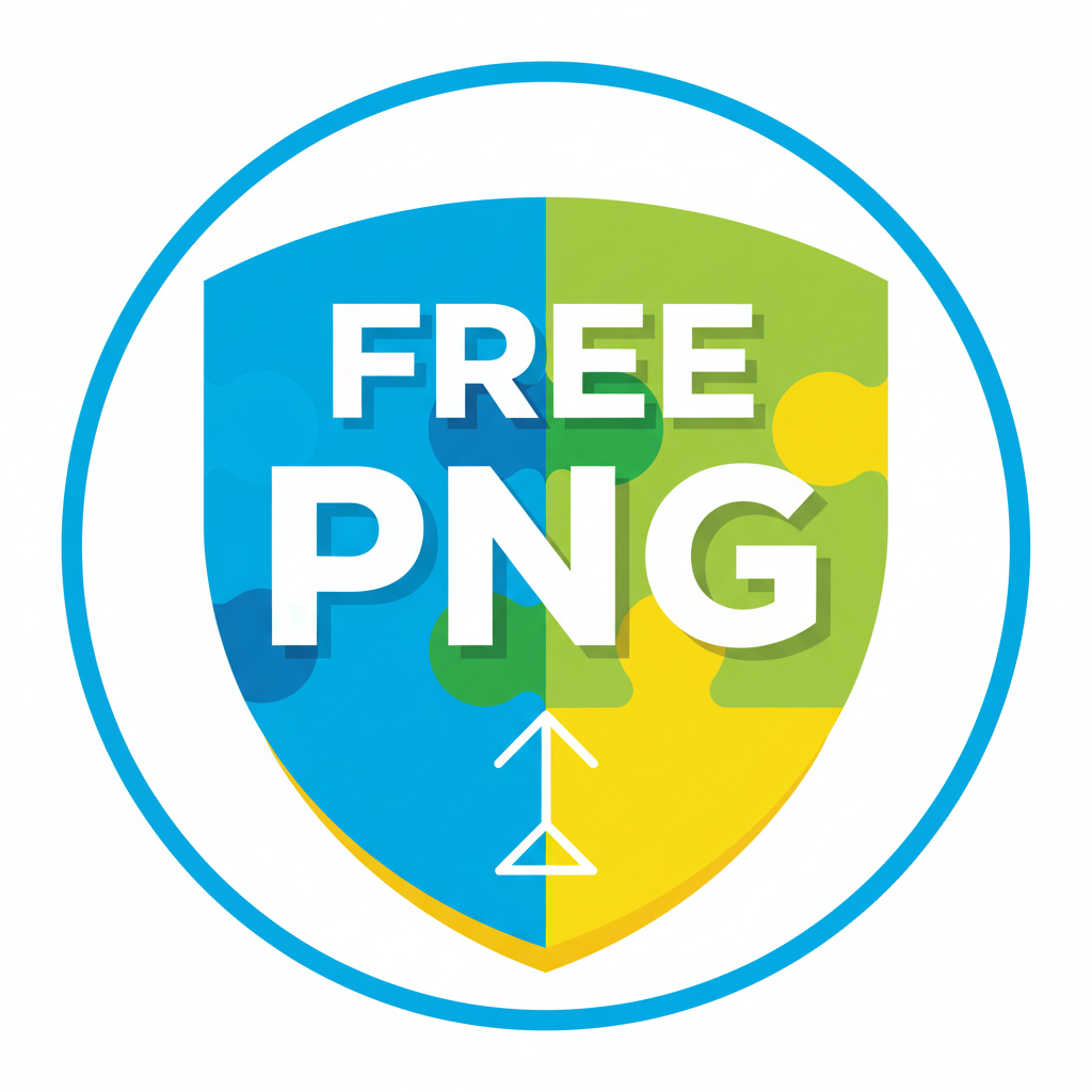 웹 사용에 적합한 'FREE PNG' 텍스트가 있는 스타일리시하고 평면적인 배지.