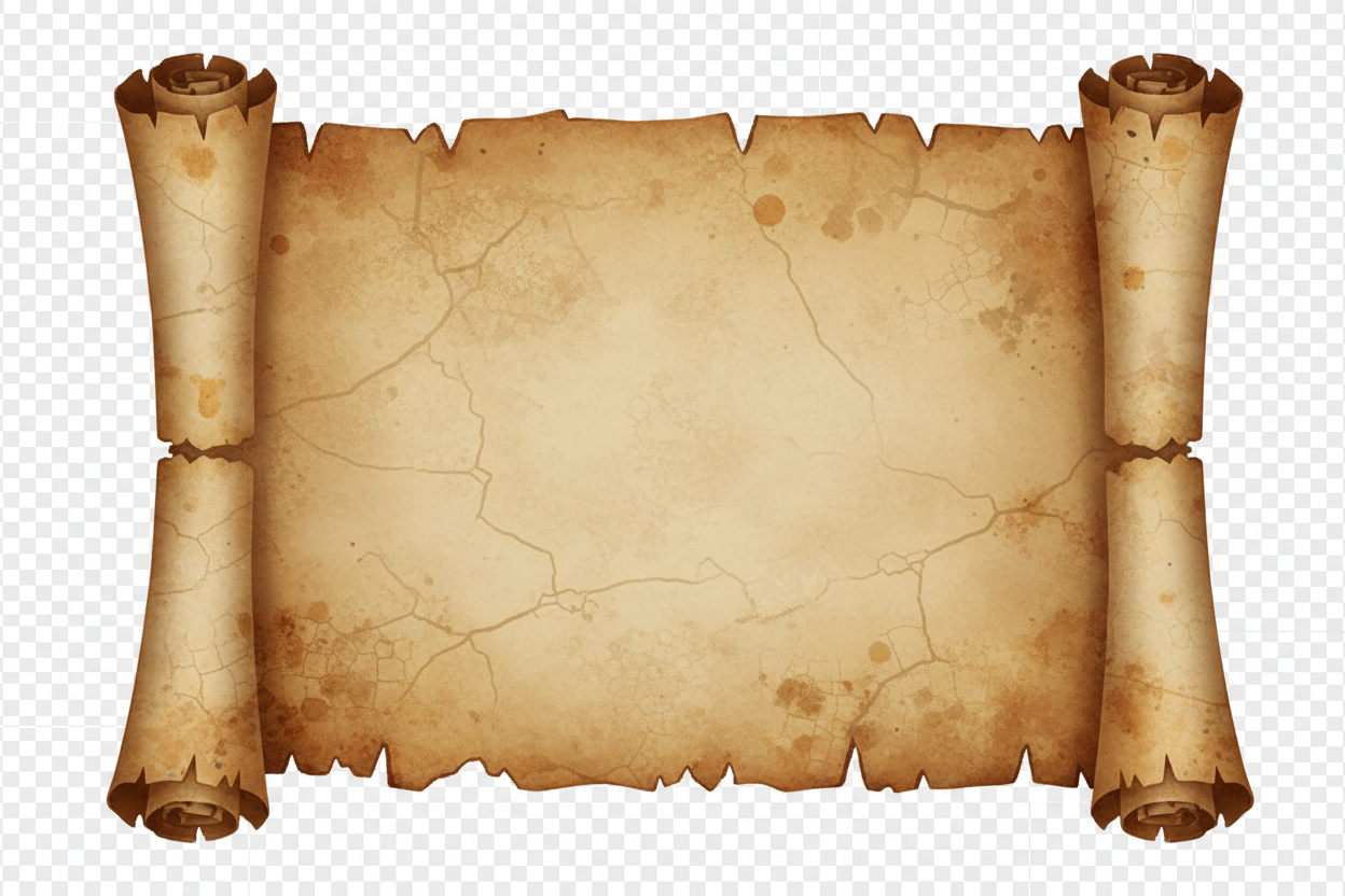 빈티지 스크롤 종이 요소, 오래된 질감, 말린 가장자리, 투명 배경, 무료 PNG.