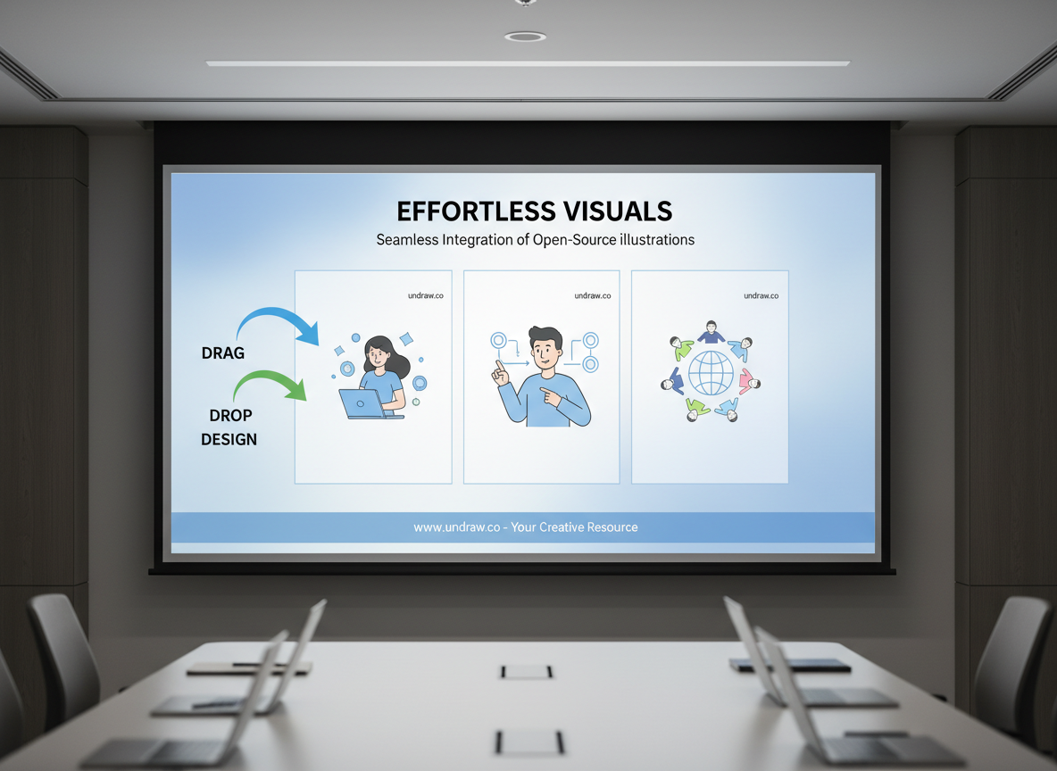 전용 웹사이트의 무료 일러스트를 활용한 전문 프레젠테이션.