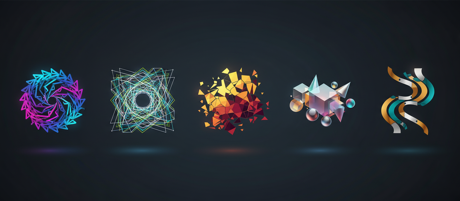 현대적인 디지털 아트 무료 아이콘을 형성하는 추상 기하학적 패턴.