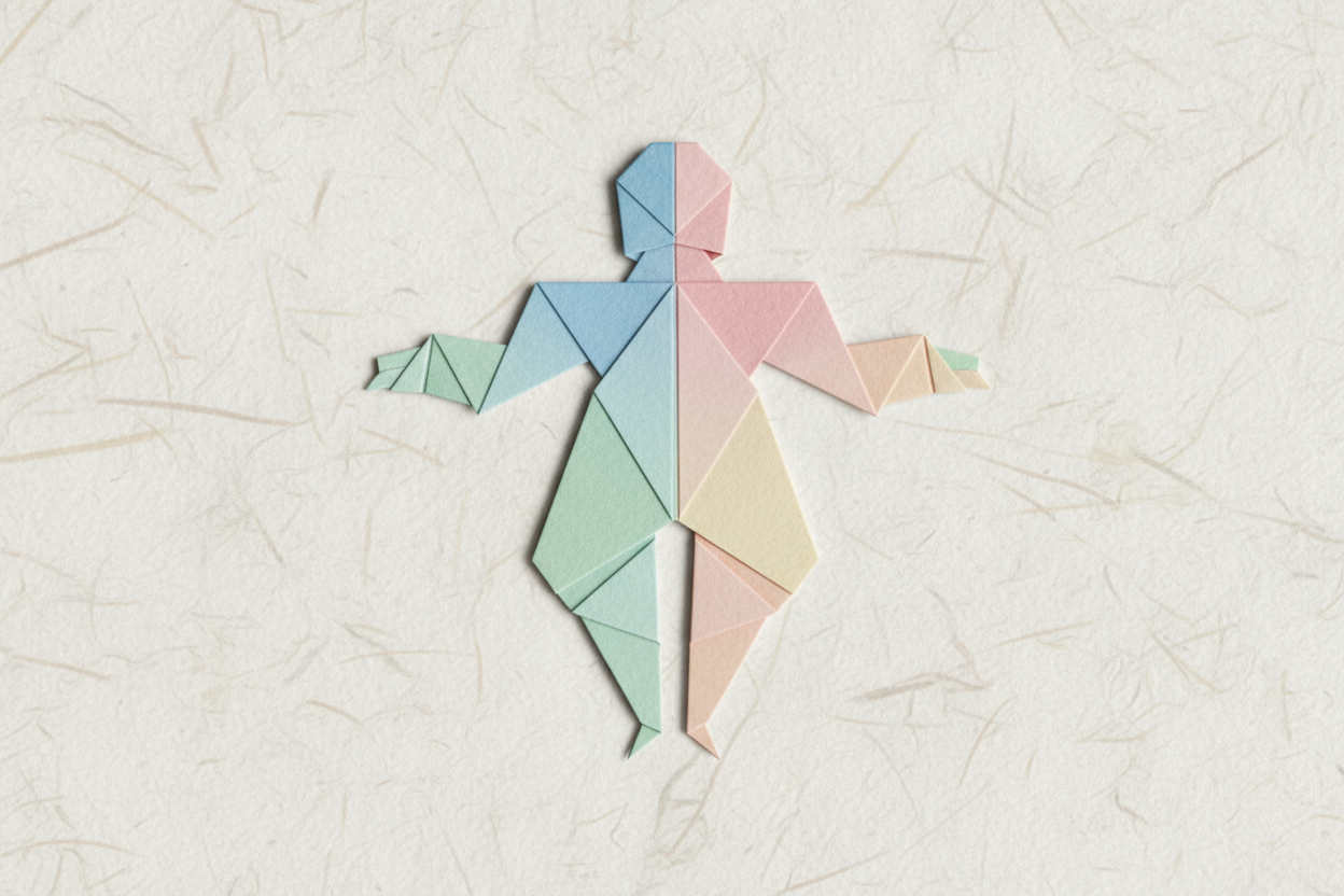 종이접기 스타일 사람 아이콘.