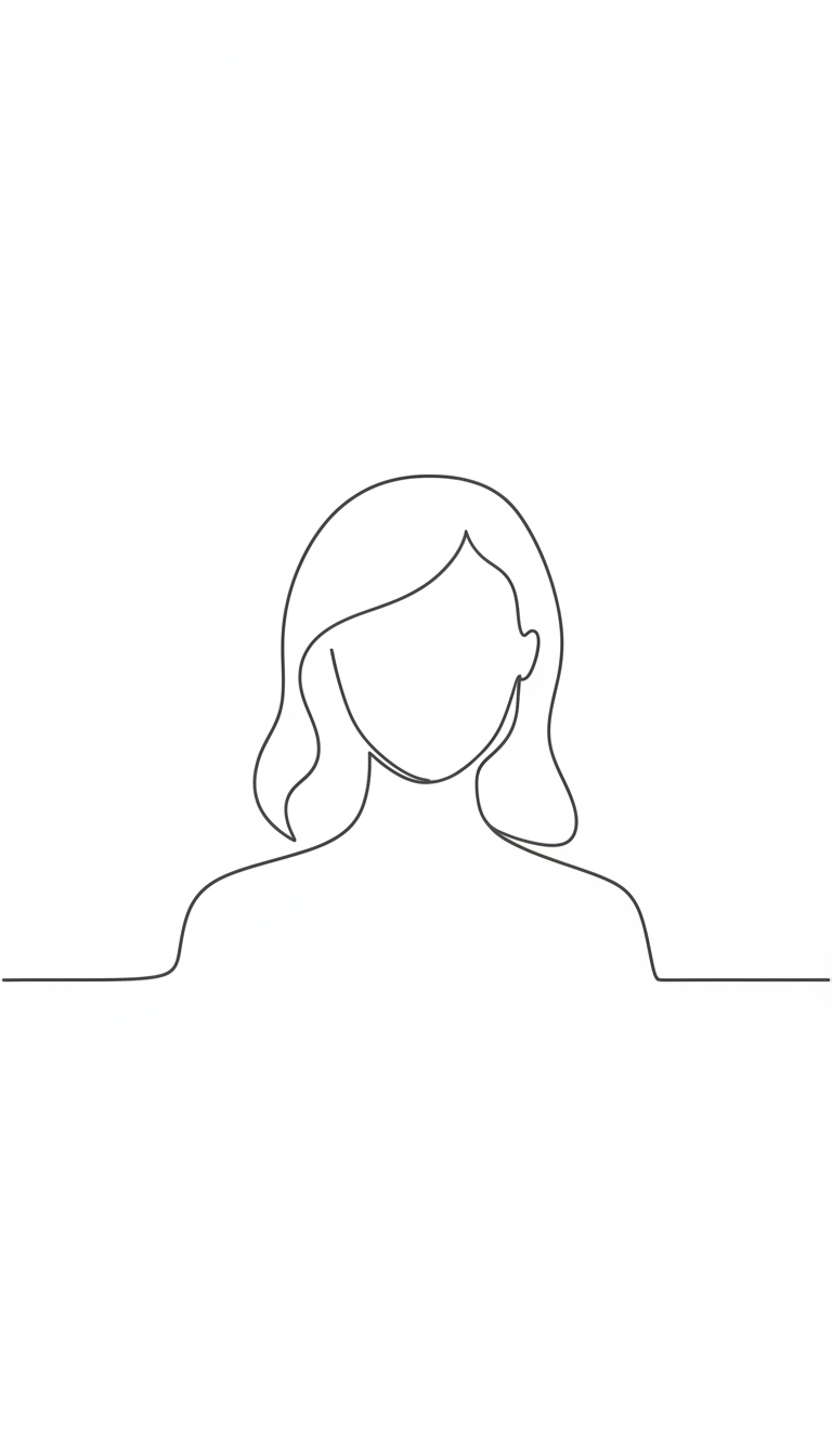 하나의 선으로 이루어진 우아하고 중성적인 모노라인 사람 아이콘.