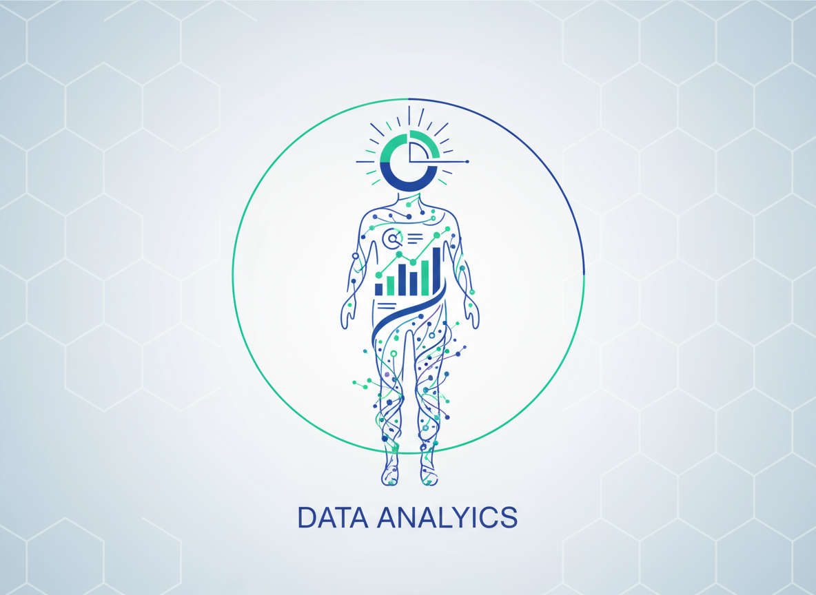 데이터 차트가 있는 사람 아이콘.