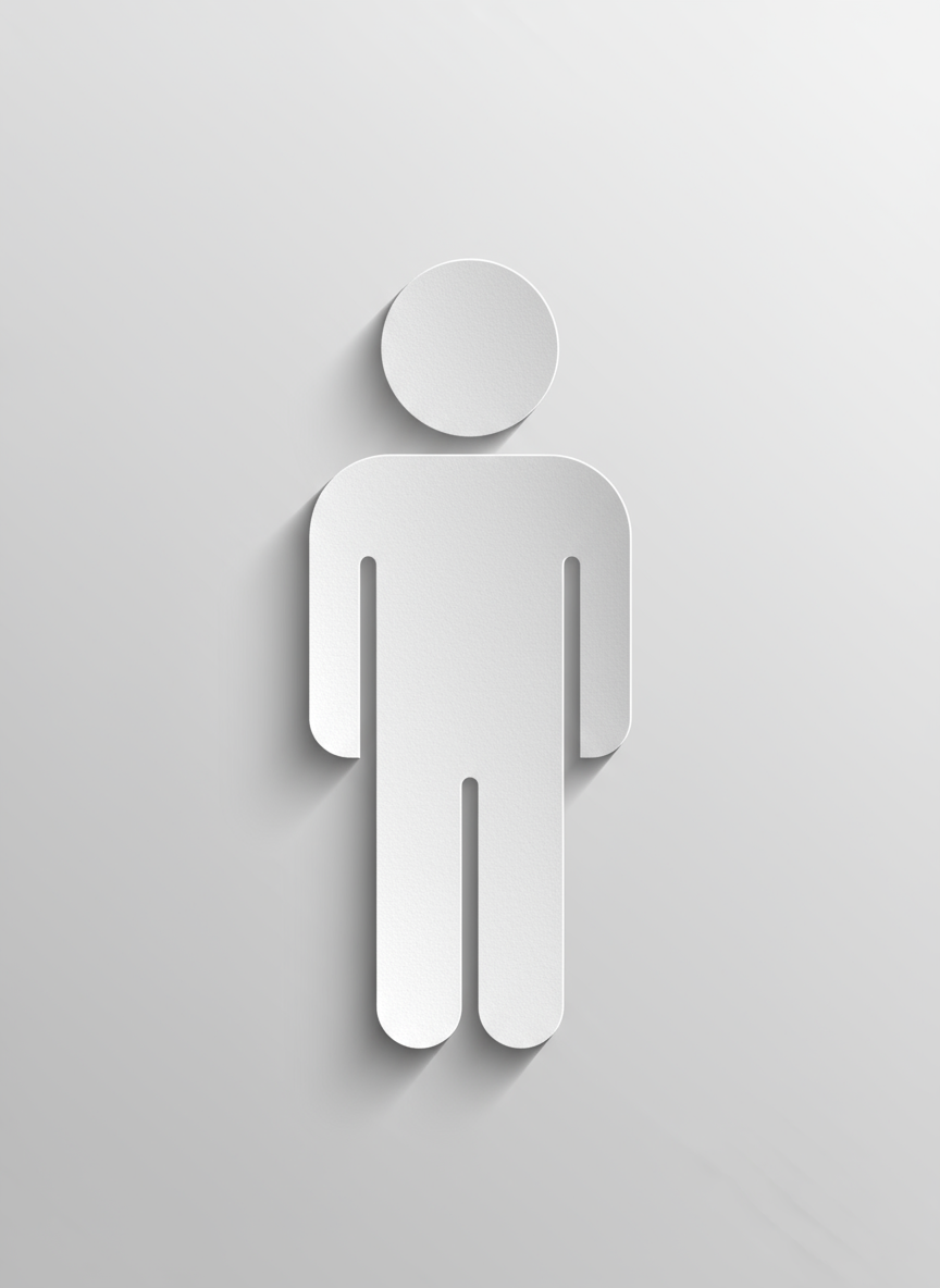 은은한 그림자가 있는 레이어드 종이 오려내기 스타일의 사람 아이콘.