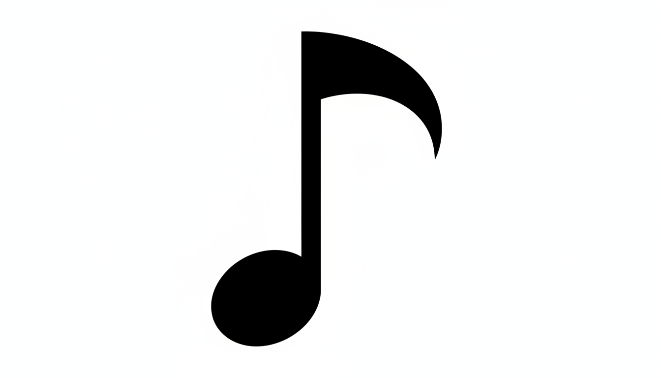 오디오 인터페이스용 대담하고 견고한 검은색 글리프 스타일의 음표 아이콘.