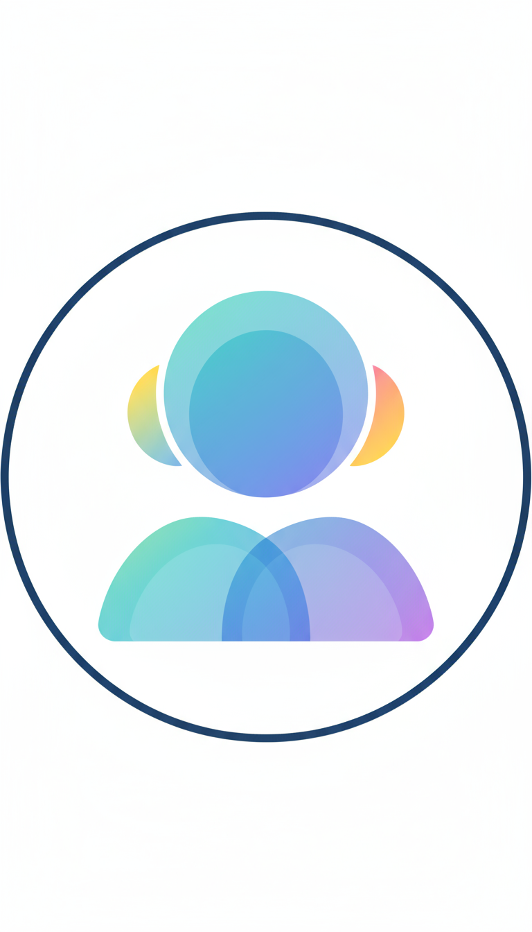 소셜 미디어 아바타에 적합한 둥근 기하학적 모양을 사용한 현대적이고 장난기 넘치는 추상적인 사용자 프로필 아이콘.