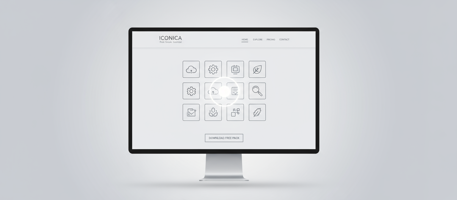 단순하고 단색 선으로 된 아이콘을 선보이는 초미니멀리스트 아이콘 웹사이트.