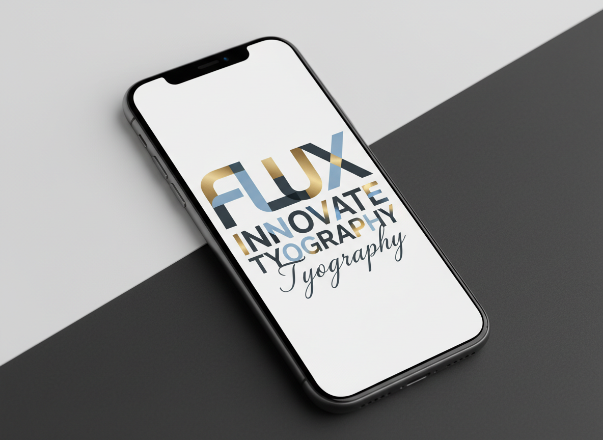 화면에 예술적인 타이포그래피를 선보이는 아이폰 목업