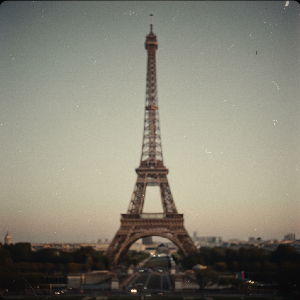 몽환적인 부드러운 초점의 에펠탑.