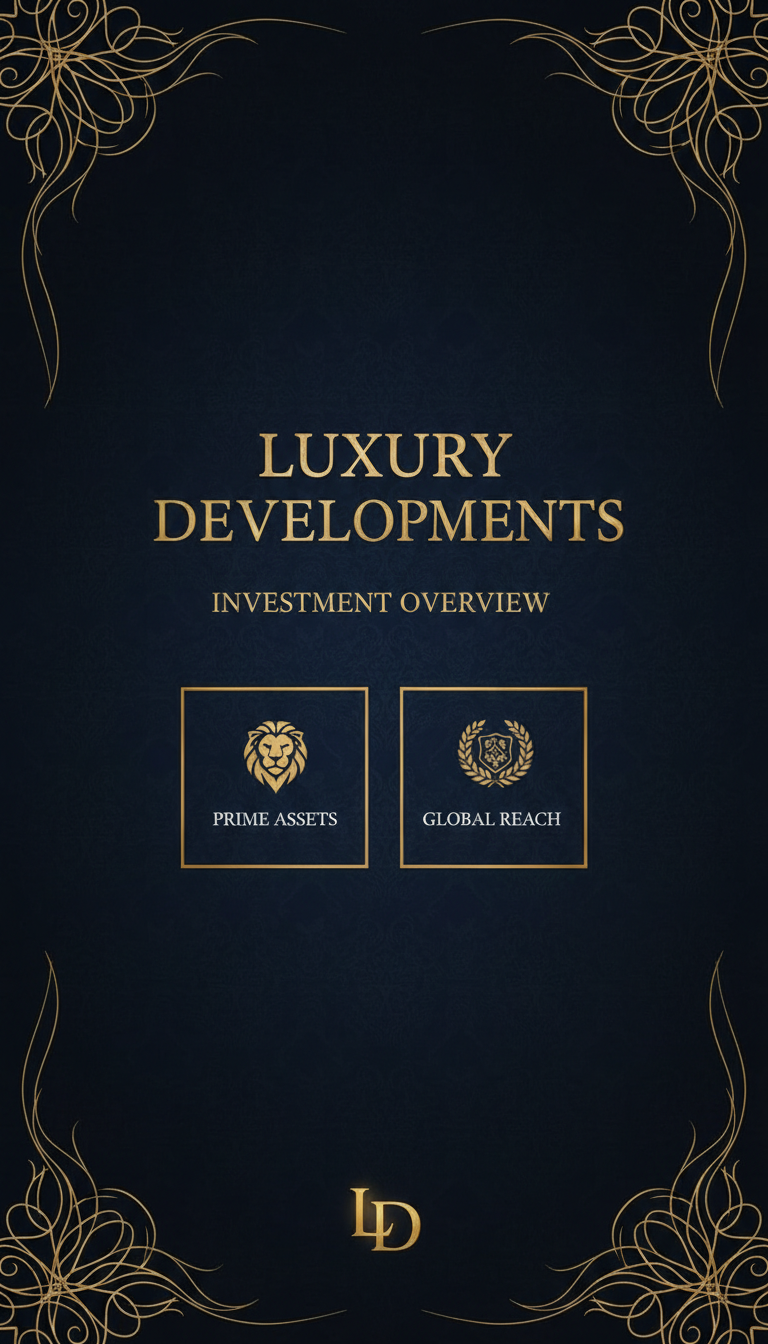 어두운 배경에 금색 악센트가 있는 우아하고 세련된 PPT 템플릿.