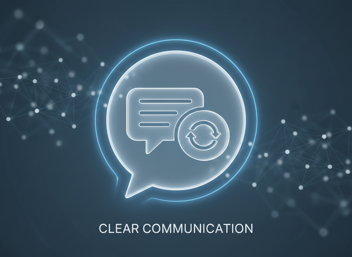 명확한 의사소통 또는 채팅을 상징하는 말풍선 픽토그램.