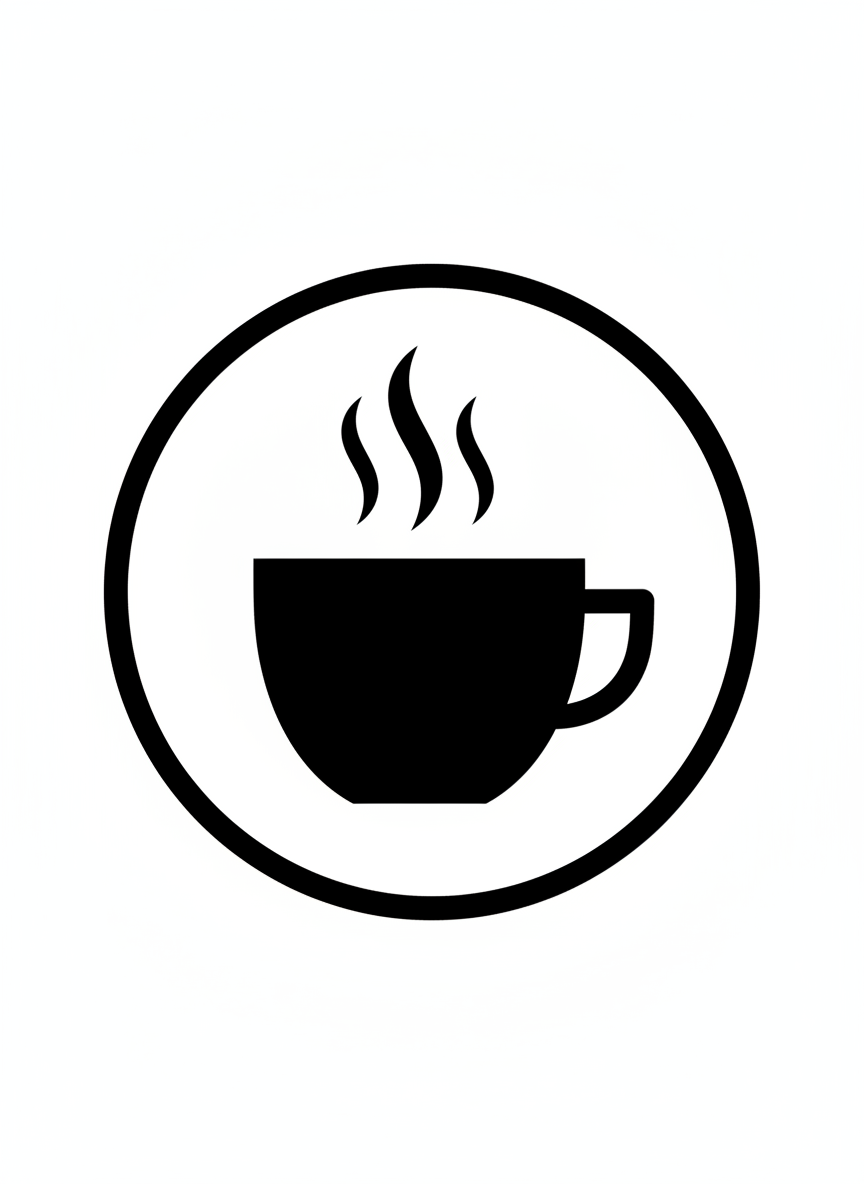 커피 잔을 표현한 현대적인 픽토그램.