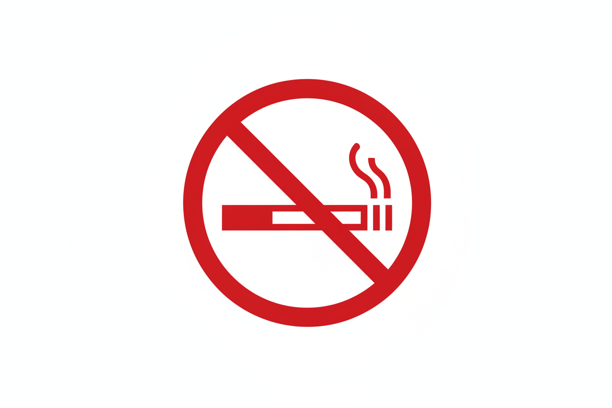 고전적인 '금연' 경고 픽토그램.