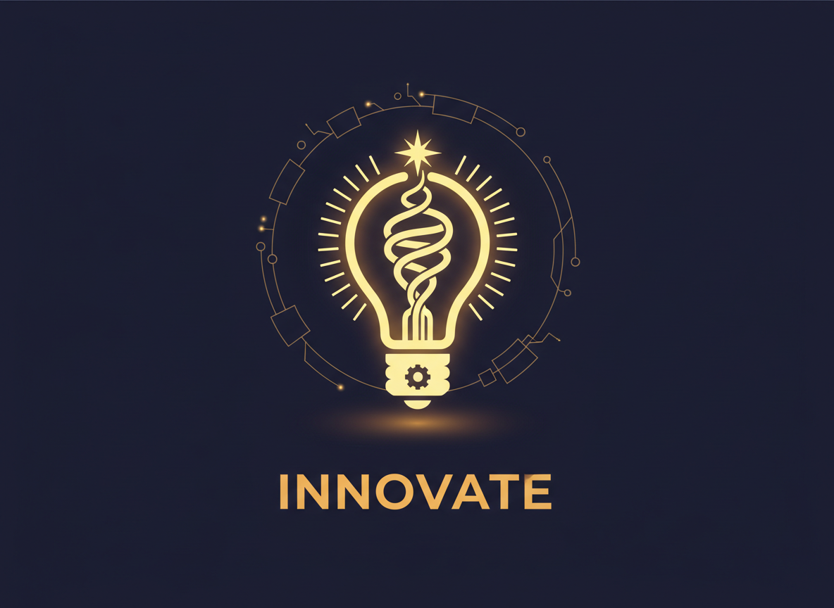 아이디어나 혁신을 상징하는 스타일리시한 빛나는 노란색 전구 픽토그램.