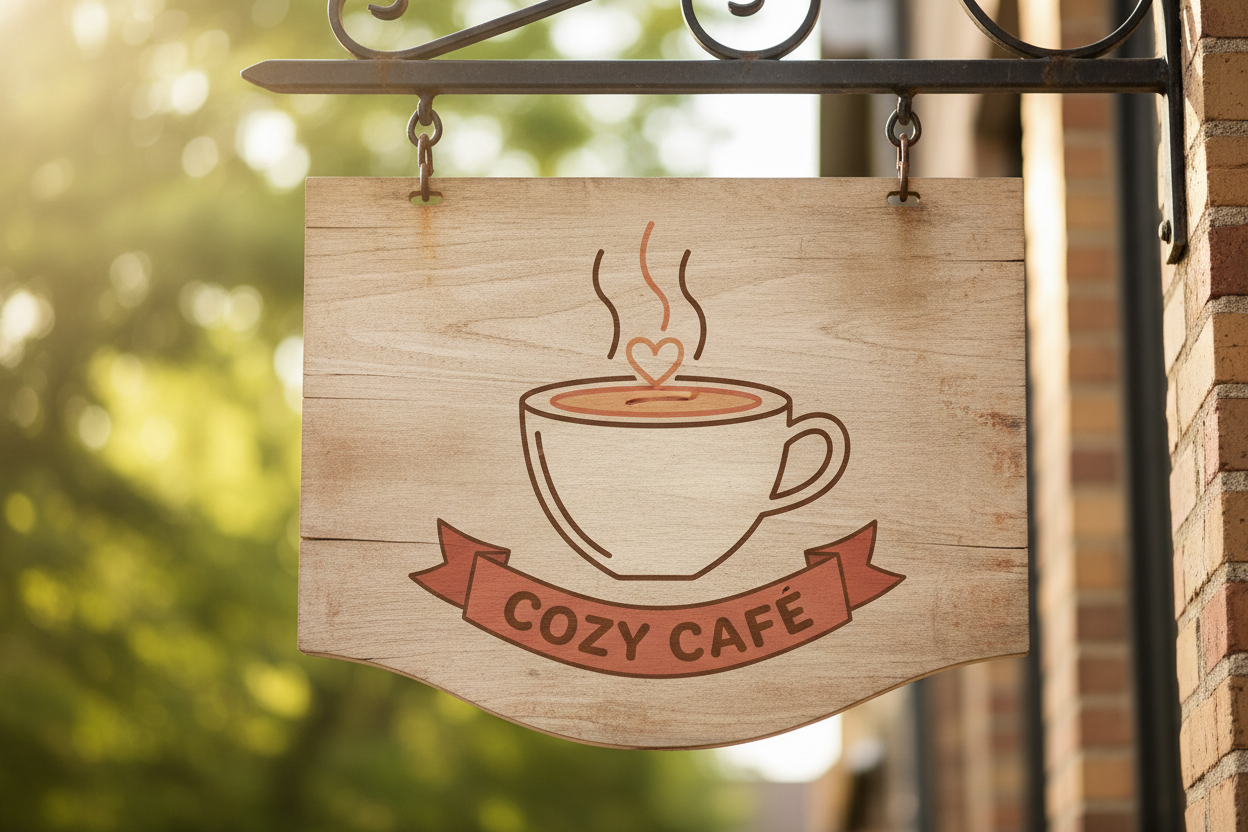 김이 나는 커피잔을 표현한 매력적인 픽토그램으로, 카페나 따뜻한 음료를 상징함.