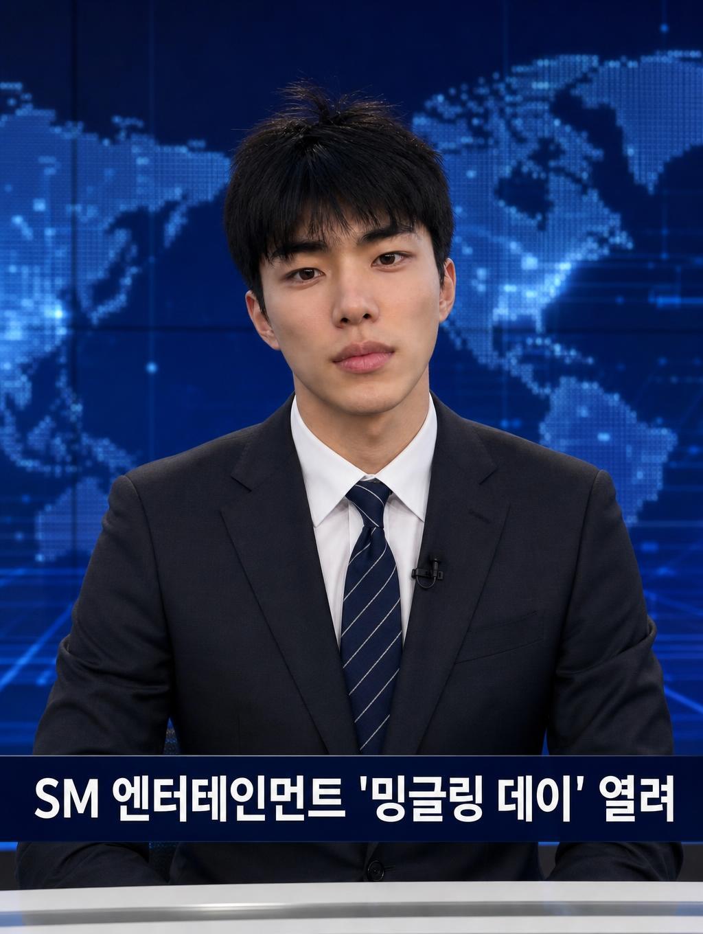 뉴스 스튜디오 앵커석에 앉은 방송 화면으로 바뀐 AI 결과물