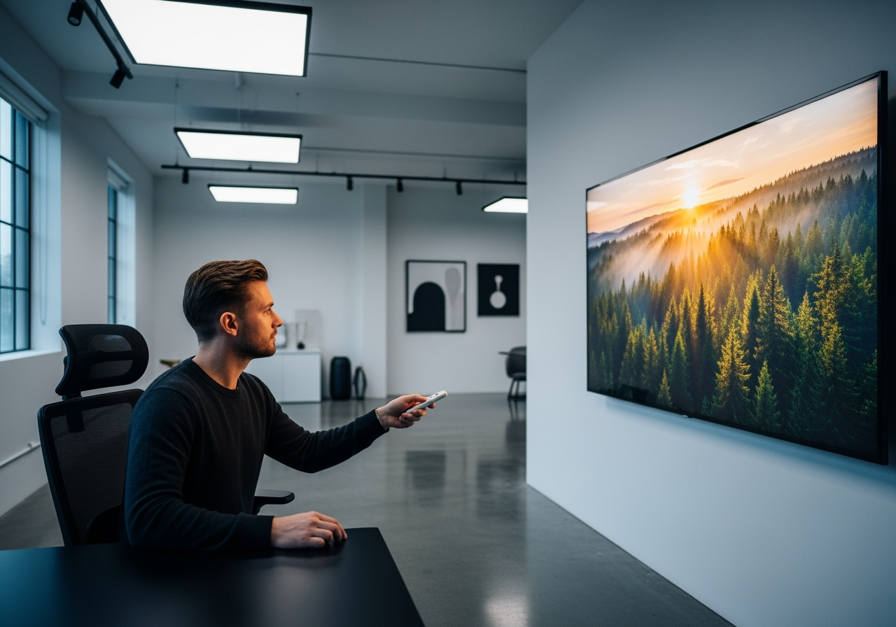 A professional reviewing a high-quality, watermark-free AI-generated video for commercial use.