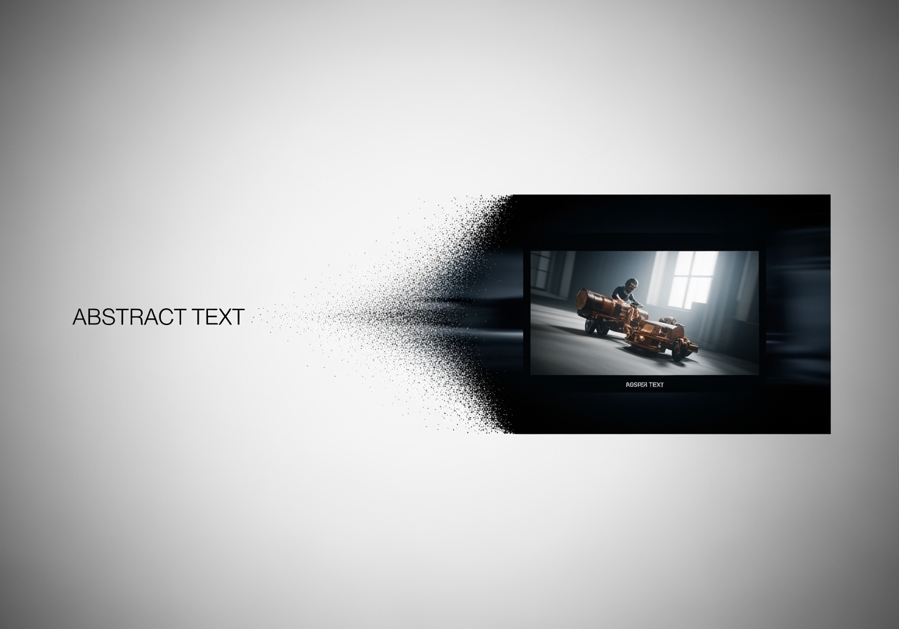 An abstract image of a line of text morphing into a vibrant, realistic video scene, symbolizing AI video generation.