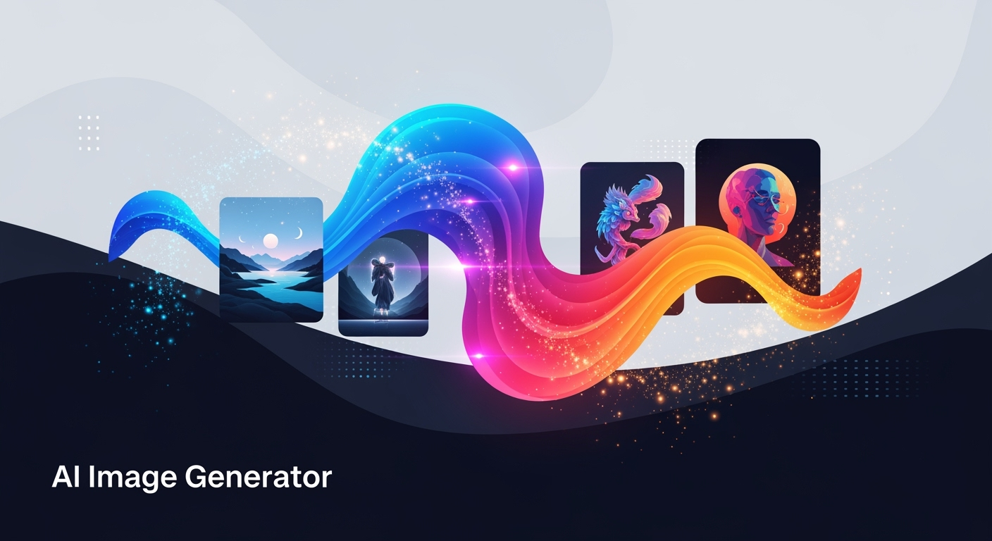 A vibrant graphic showing the creative flow of the Ideogram V3 AI image generator, connecting diverse art styles with a ribbon of color.