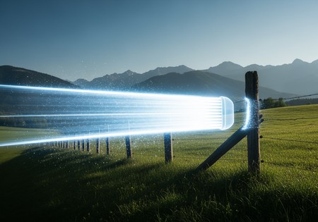 A conceptual image of a digital magic eraser removing an unwanted object from a beautiful landscape photo.