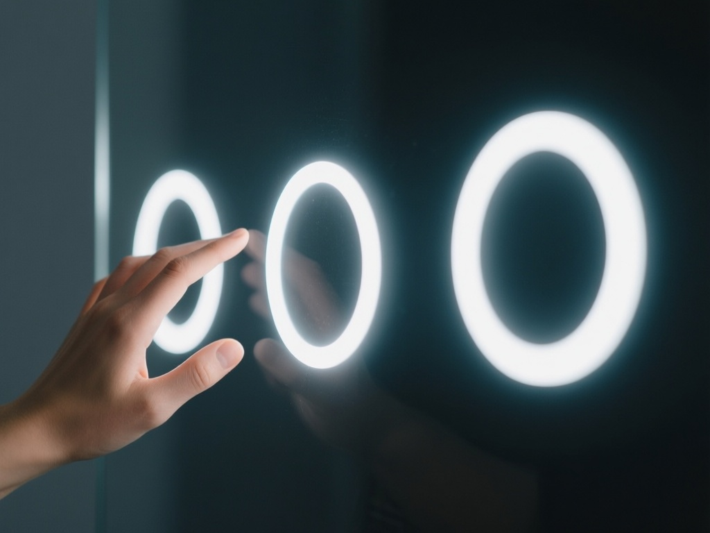 An abstract image of a hand initiating ripples of light on a surface, symbolizing a simple three-step process for creating AI videos.