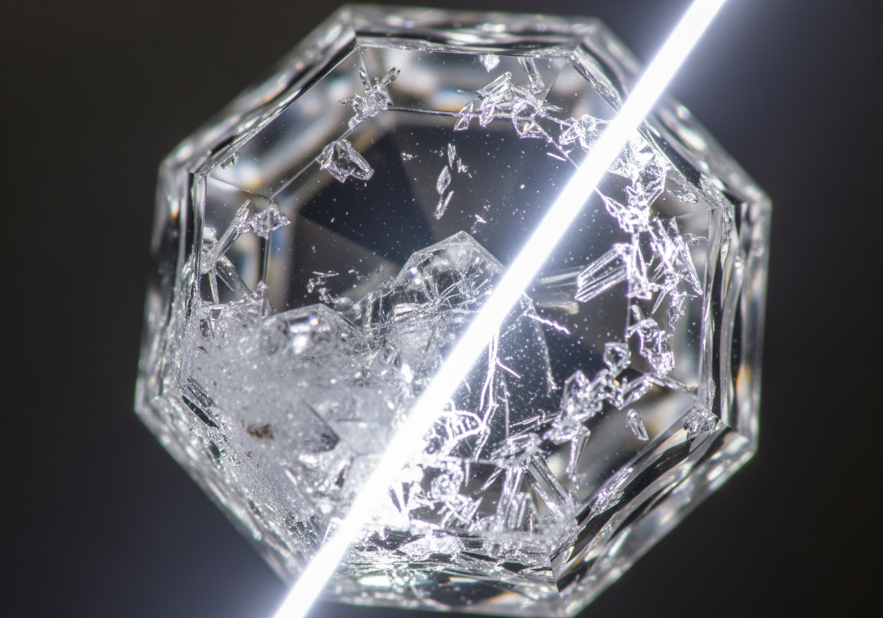 4K 업스케일링과 수정처럼 맑은 이미지 품질을 나타내는 매크로 샷