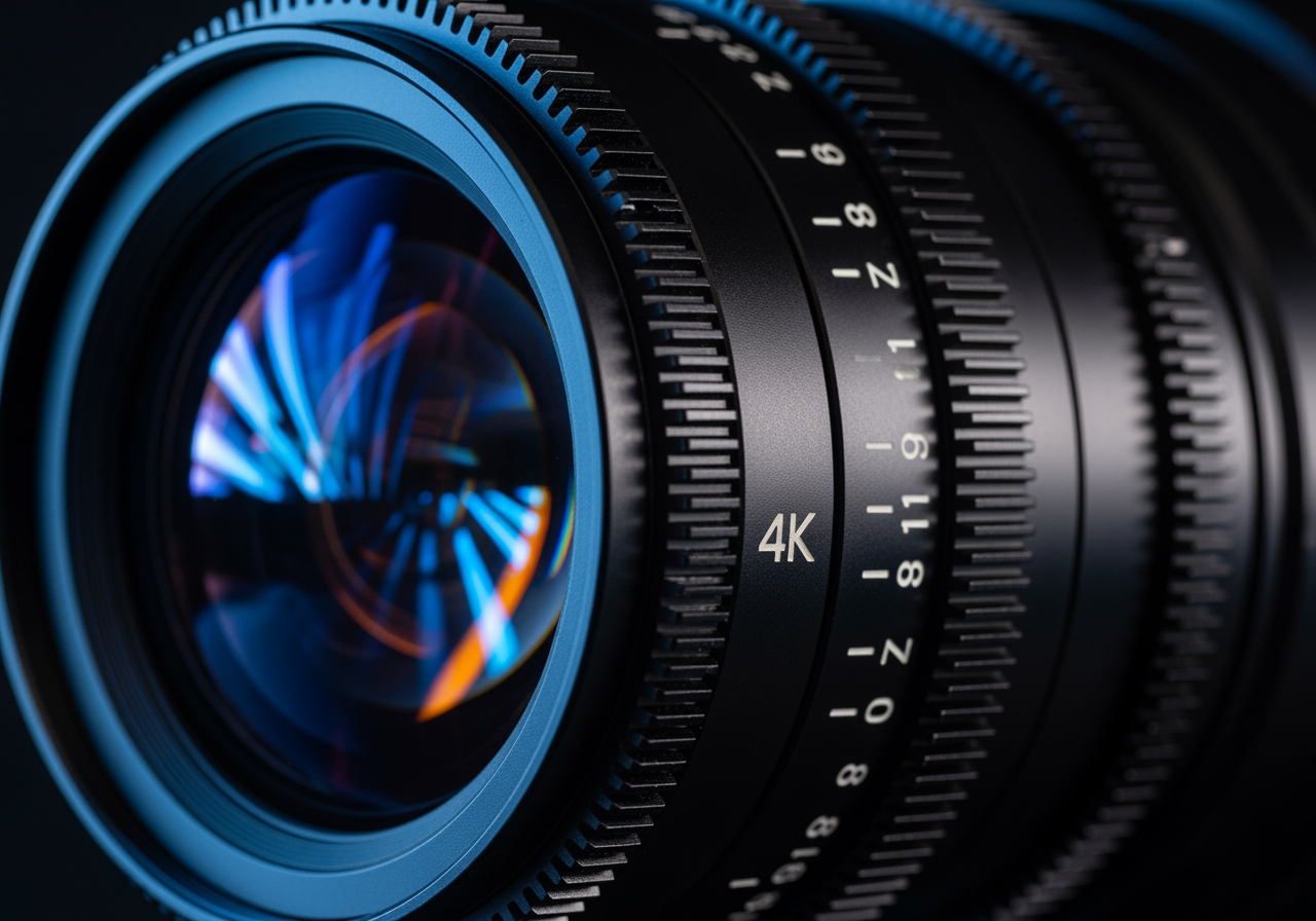 전문가용 카메라 렌즈의 접사 클로즈업 샷