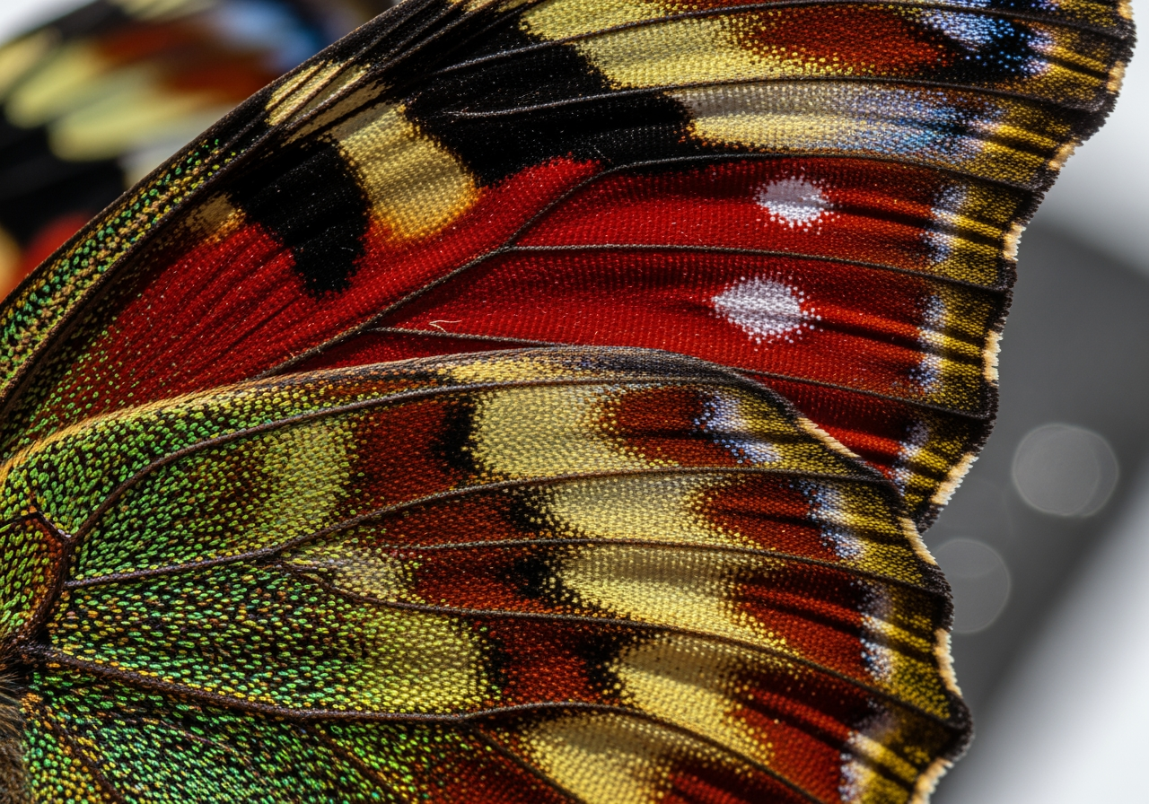 4K 고해상도와 선명함을 상징하는 복잡한 디테일의 매크로 사진