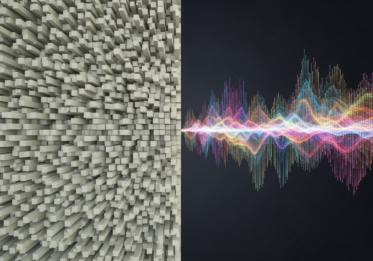 픽셀화된 텍스처가 선명한 고화질 4K 해상도로 변환되는 시각적 비교