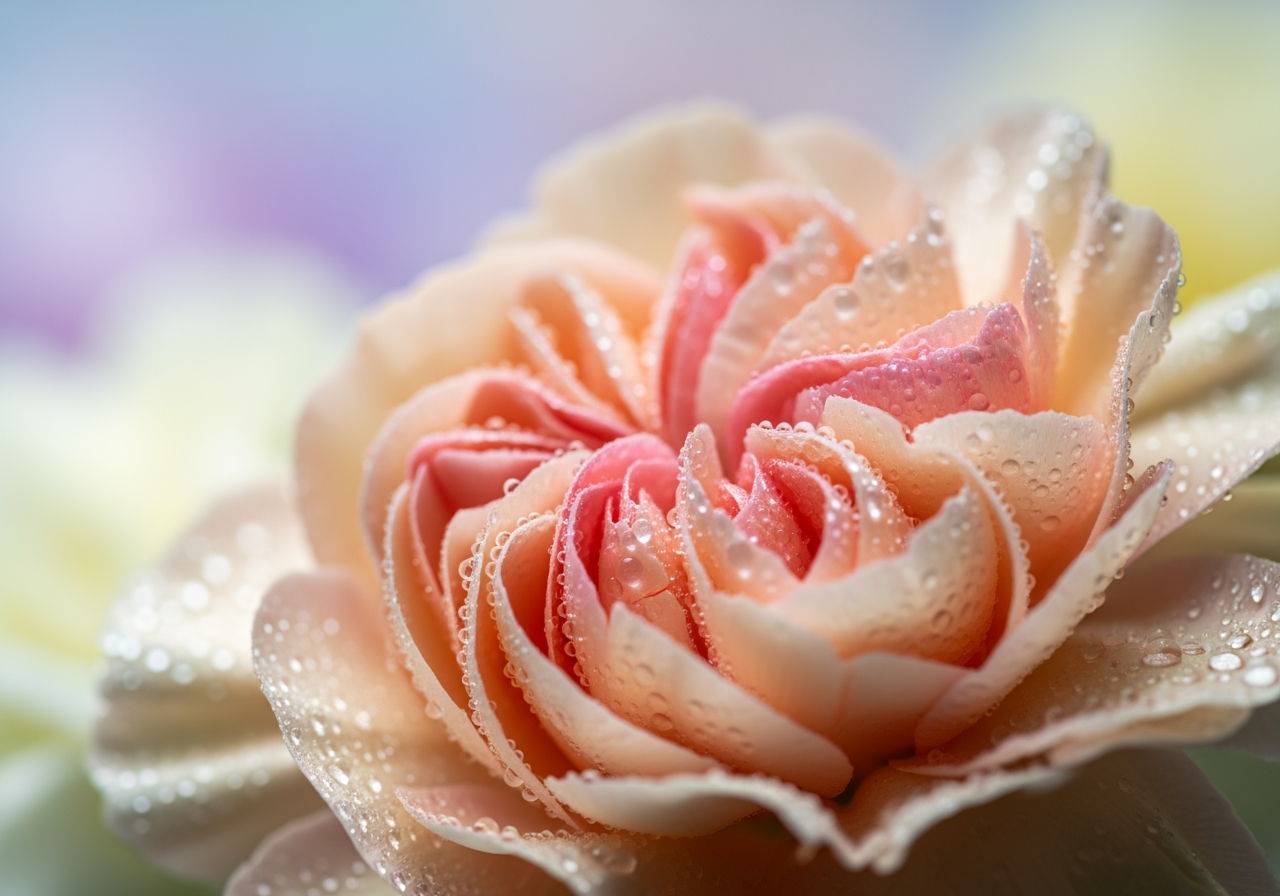 고화질 4K 디테일을 보여주는 신선한 카네이션 꽃잎의 매크로 사진